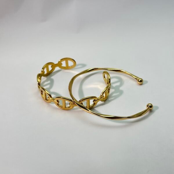 C001 Anchor Chain Sculpture Cuff Set